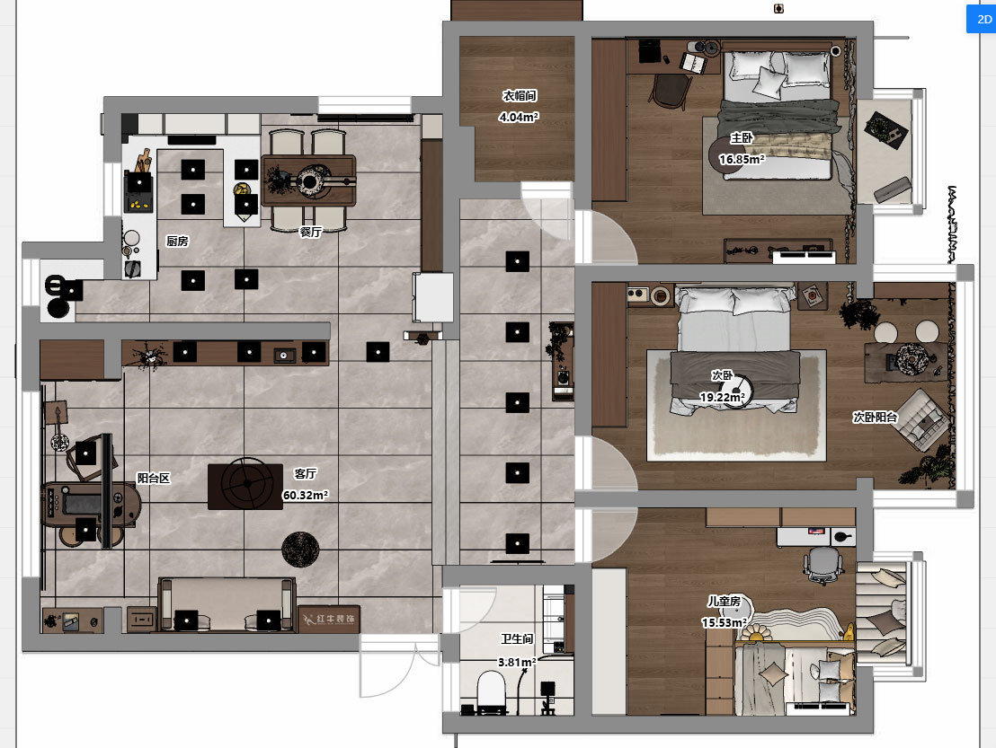 魏明花｜新理想佳园38-603-140㎡-宋氏美学风格｜3室2厅2卫｜二手房装修｜定制家｜全包14